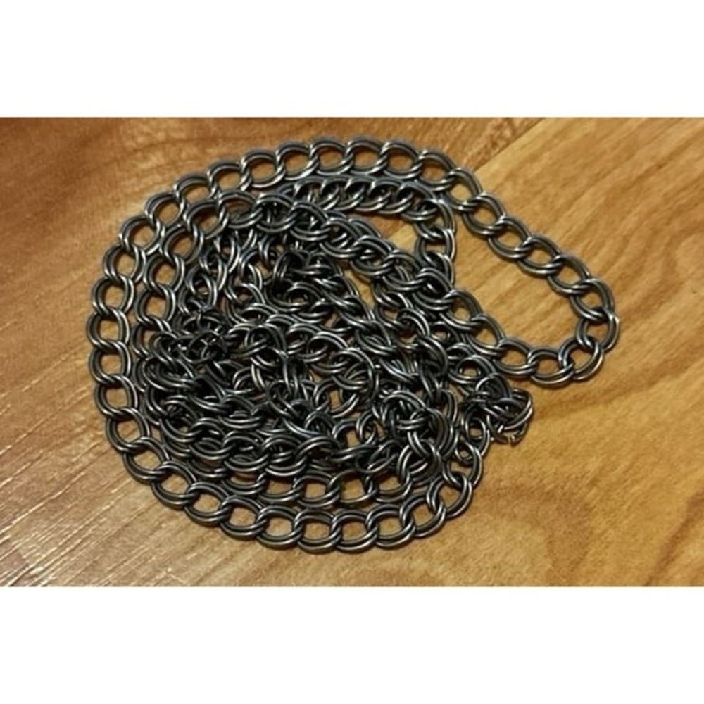Vintage Double link Silver Tone Necklace